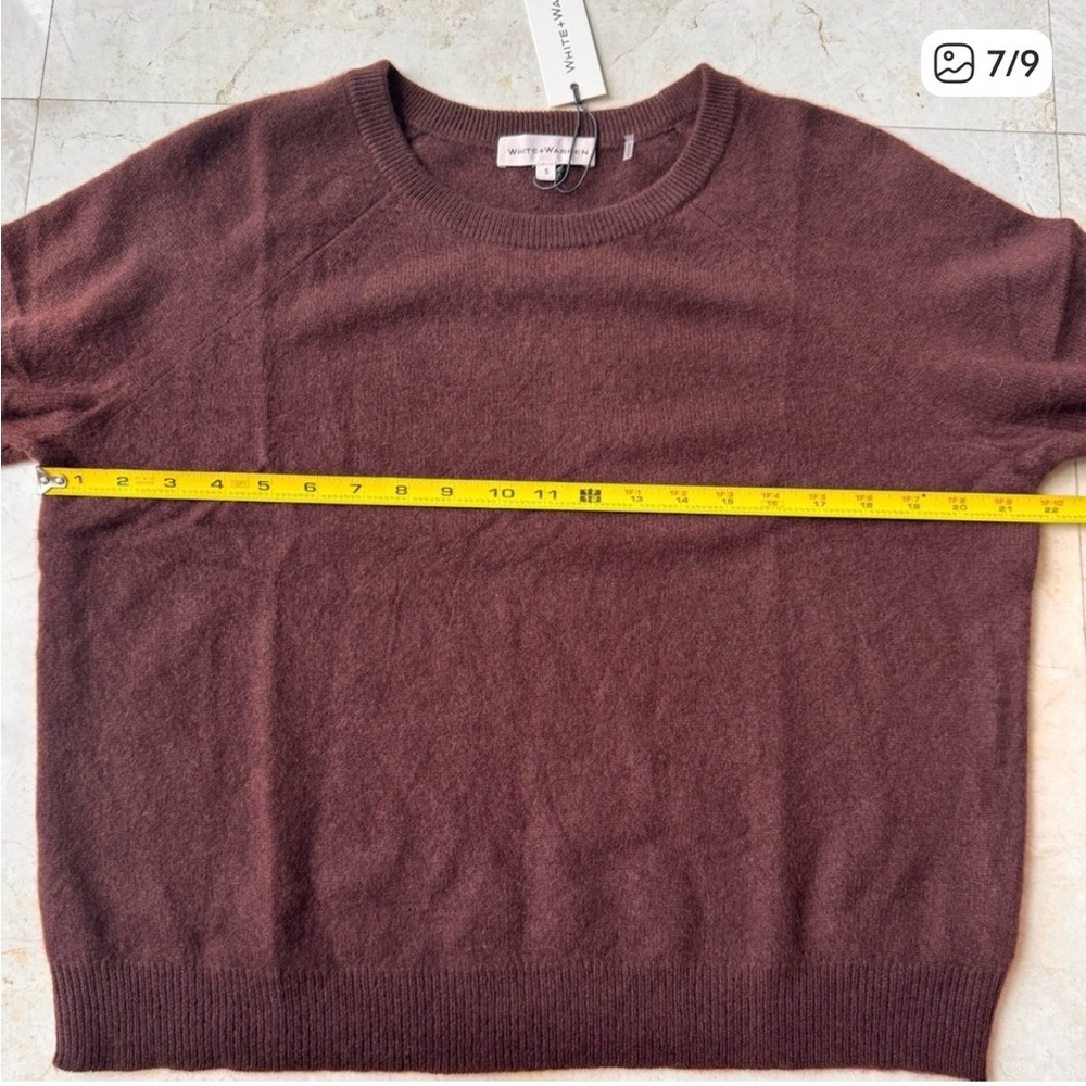 Women’s White + Warren Cashmere Sweater, Brown, Small - Picture 6 of 6